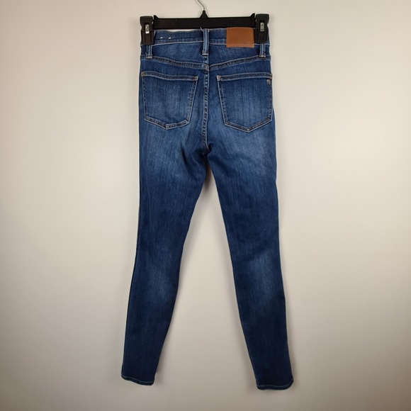 Madewell Jeans Women's Size 23‎ Dark Blue 10" High Rise Skinny Cotton Stretch - Picture 8 of 12